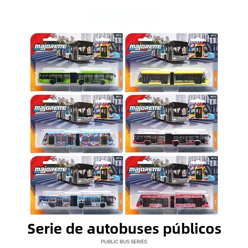 Autobús Turístico de Aleación Majorette, Autobús de Transporte Público de Doble Sección, Modelo de Coche de Juguete de Simula...