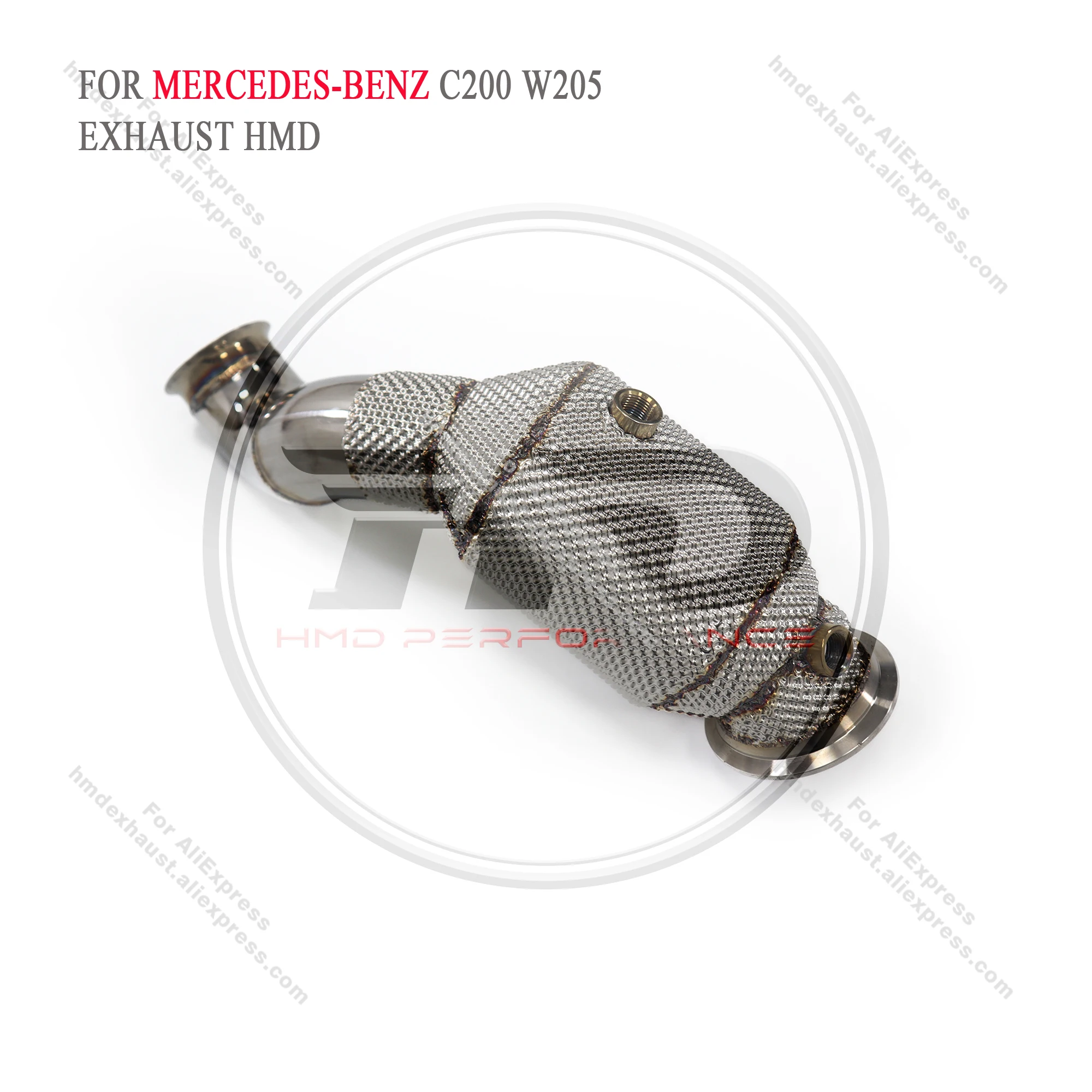 HMD Exhaust System High Flow Performance Downpipe for Mercedes Benz C200 C250 C300 W205 2.0T LHD With Heat Shield Racing Pipe