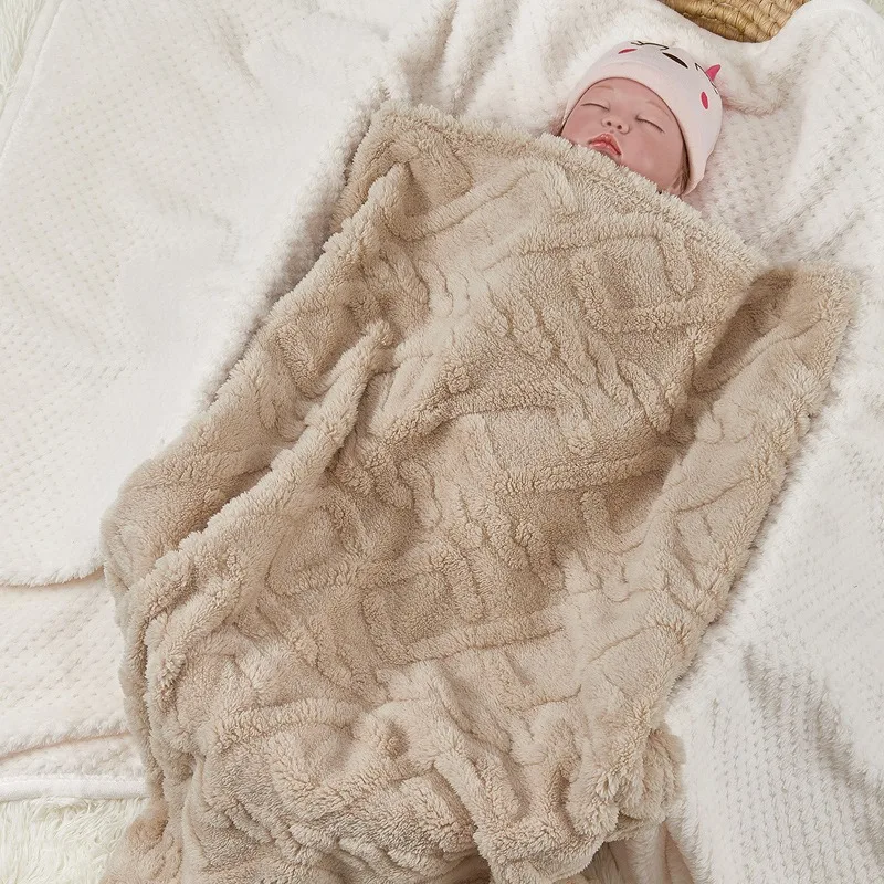 100X110 см спальное одеяло для младенцев и малышей, детское уютное бархатное ковровое одеяло с фланцем, портативное и мягкое одеяло для сна, всесезонное использование