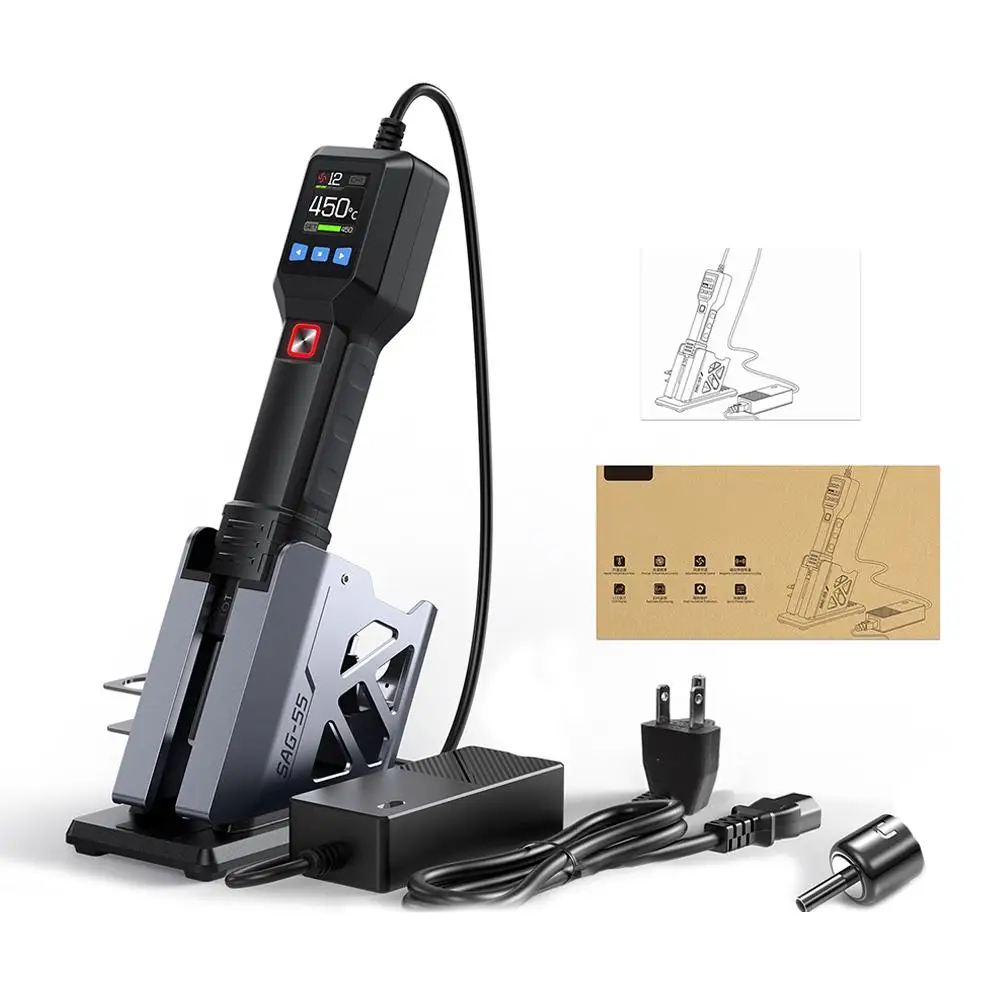 SAG-55 Smart Hot Air-Heater Magnetic Sensor Cooling PID-Precision Temperature Control For Rework LCD Digital Blower Soldering