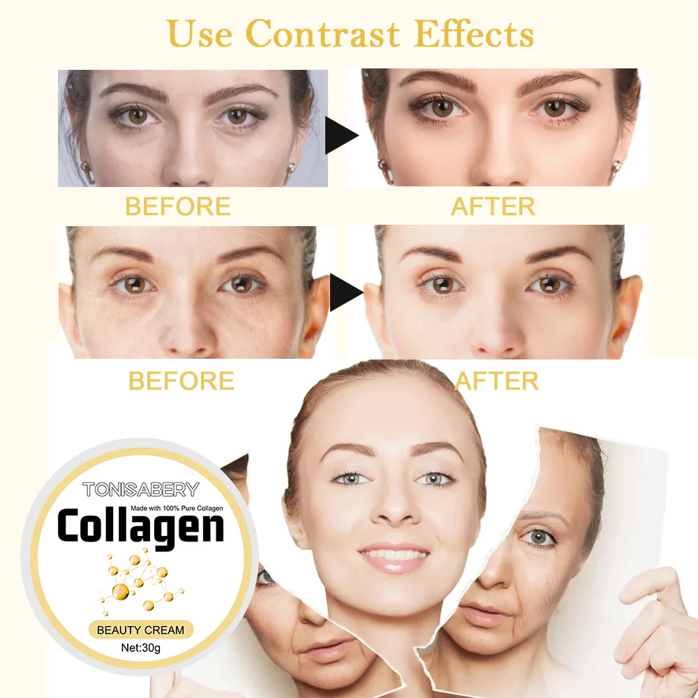 Collagen Anti-Wrinkle Facial Cream Whitening Lighten Fine Lines Face Lifting Tightening Moisturizer Korean Skin Care Products30g