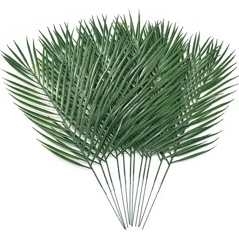 10Pcs Artificial Palm Tropical Leaves Monstera Leaves for Hawaiian Party Beach Table Wedding Baby Shower Birthday Decoration