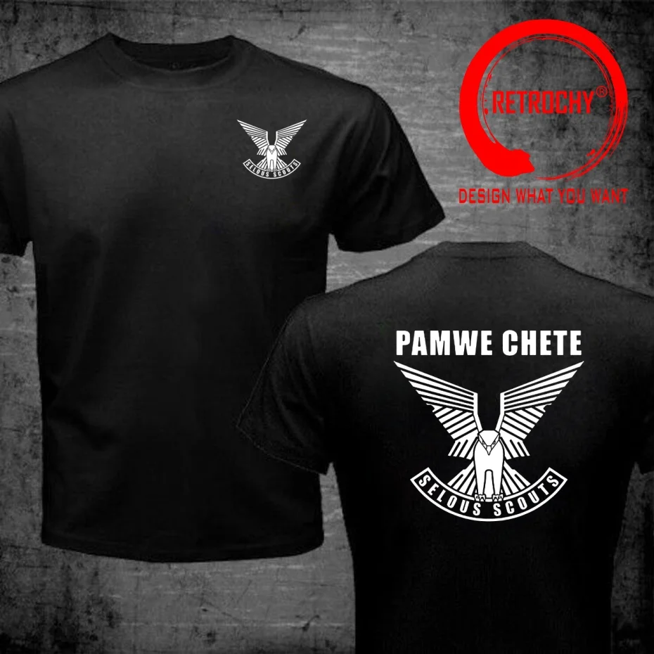 Funny Design Rhodesian Army Pamwe Chete Selous  Shirt Men Fashion Trendy Casual Clothing Stylish Tops Tee Shirt Leisure Tshirt