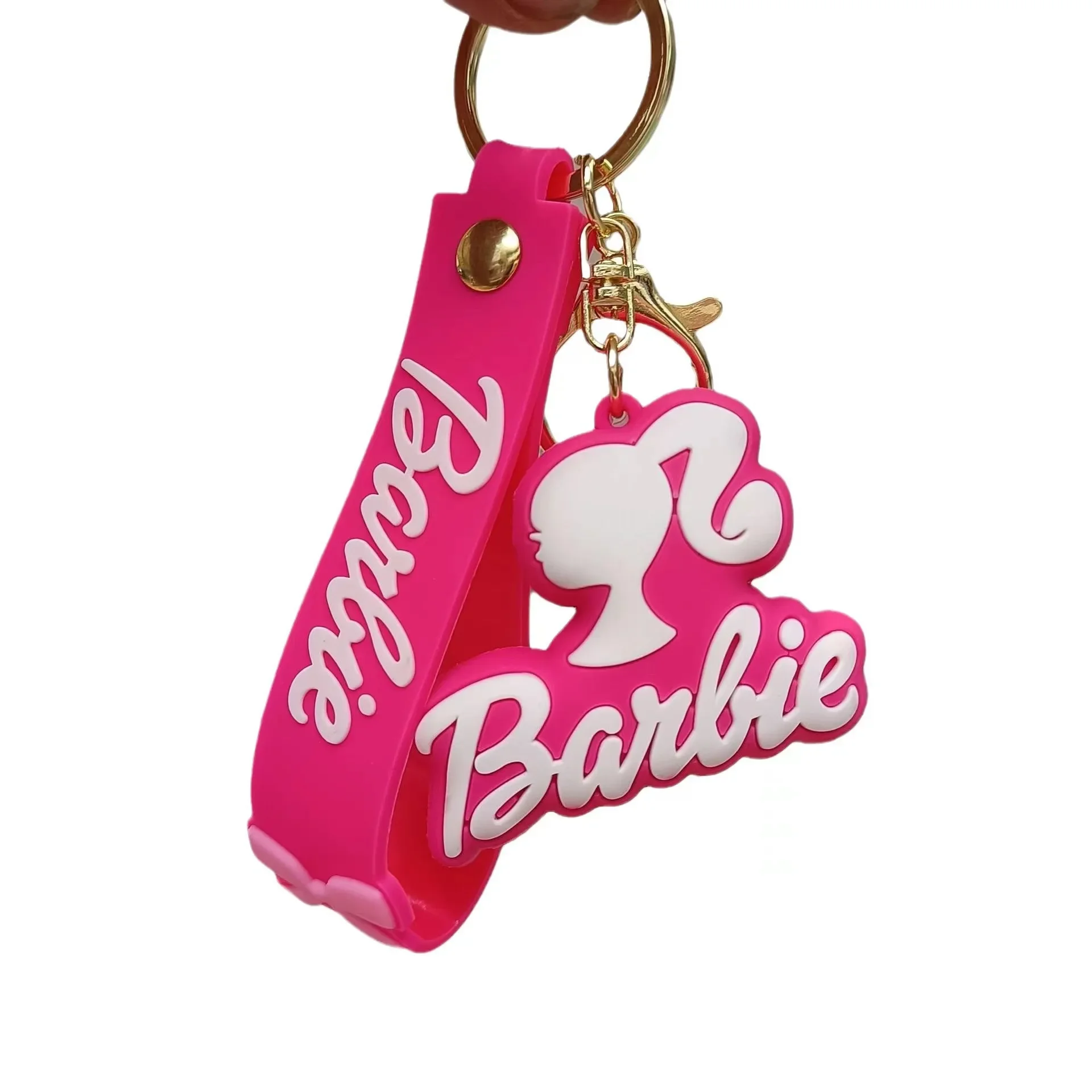 Cartoon Barbie Heart Shaped Letter High Heels Feature Car Keychain Pink Trend Girls Toys Film Accessories Bags Backpack Pendant