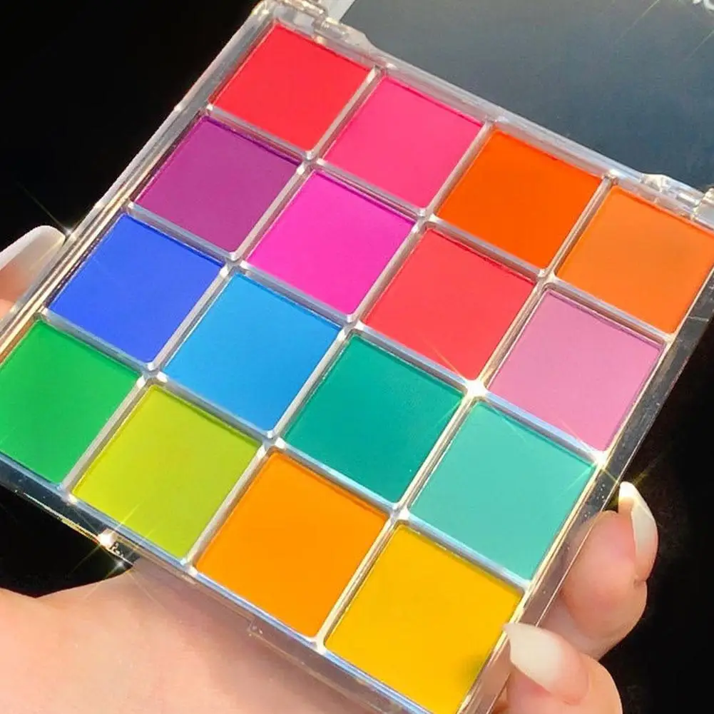 Paleta de sombras de 16 cores com brilho fosco e brilhante, paleta de maquiagem altamente pigmentada com espelho para aparência diurna e noturna