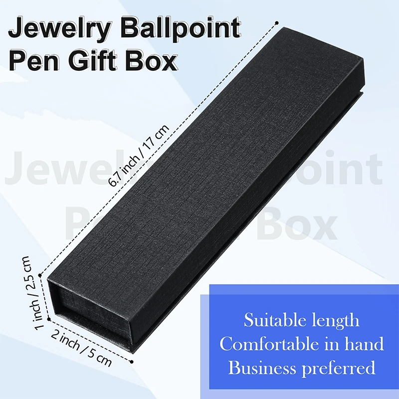 Imagem -06 - Luxo Black Jewelry Ballpoint Pen Gift Box com Almofada Caixas de Lápis Estojo Vazio Coleção para Negócios Aniversário 140 Pcs