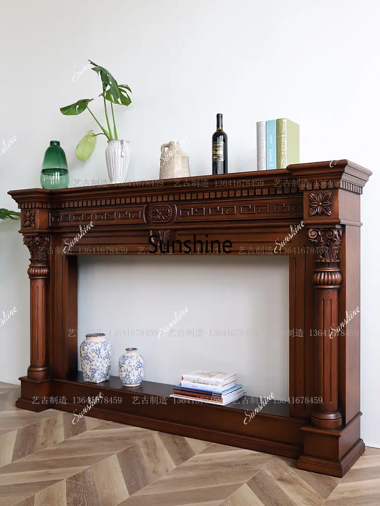 

American country solid wood retro old classic home decoration fireplace