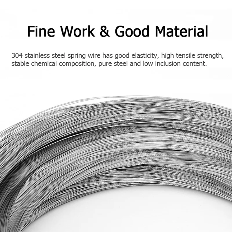 1-50M 304 Stainless Steel Wire 0.1/0.2/0.3/0.4/0.5/0.6/0.7/0.8/0.9/1/1.2/1.5/2/2.5/3mm Hard/Soft Single Wire Steel Wire image 3