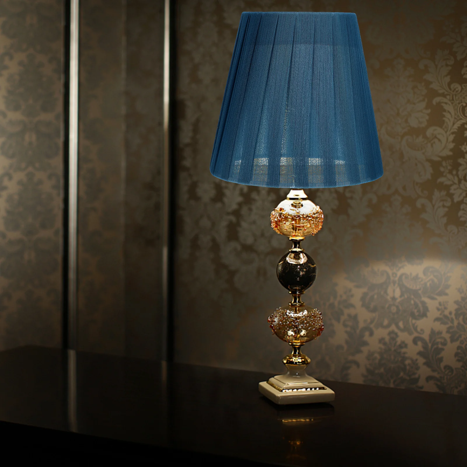 1 قطعة عاكس الضوء الأزرق الشمال الحديثة الغزل قطاع كليب فقاعة نوع النسيج الفن غطاء مصباح لغرفة المعيشة غرفة نوم سقف الجدار الخفيفة