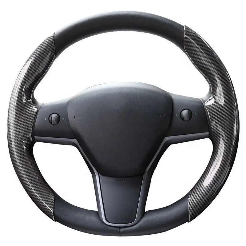 

Защитная крышка рулевого колеса из углеродного волокна, модификация аксессуаров 2024 для модели Y 3