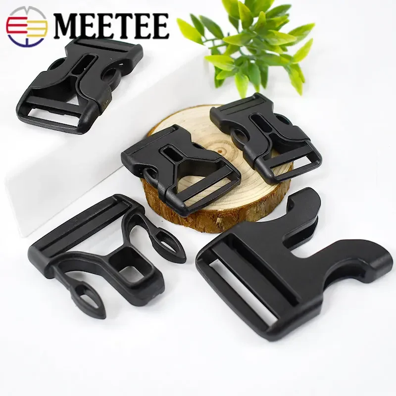 Meetee 2/5/10pcs 20-50mm Plastic Release Buckle Backpack Strap Adjust Buckles DIY Webbing Clip Hook Belt Clasp Luggage Accessory