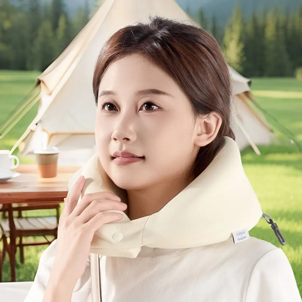 Resilient Travel Neck Pillow Space-saving Soft Neck Support Pillow Removable with Storage Box U-shaped Pillow Outdoor
