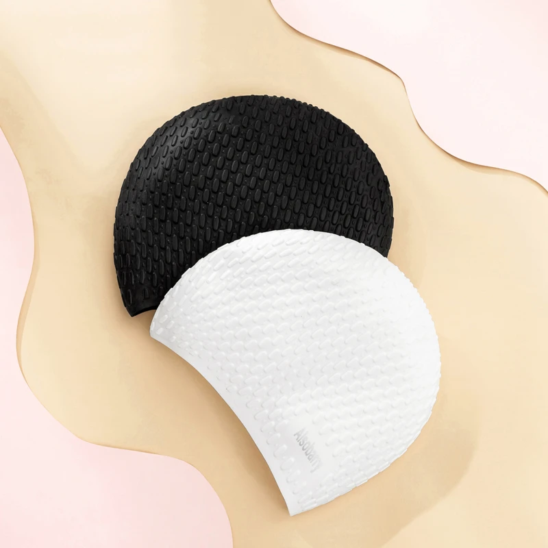 

Женская шапочка для плавания Aron Color, большой размер, удобная, для длинных волос, с защитой ушей, силиконовая, профессиональная, не давит на голову