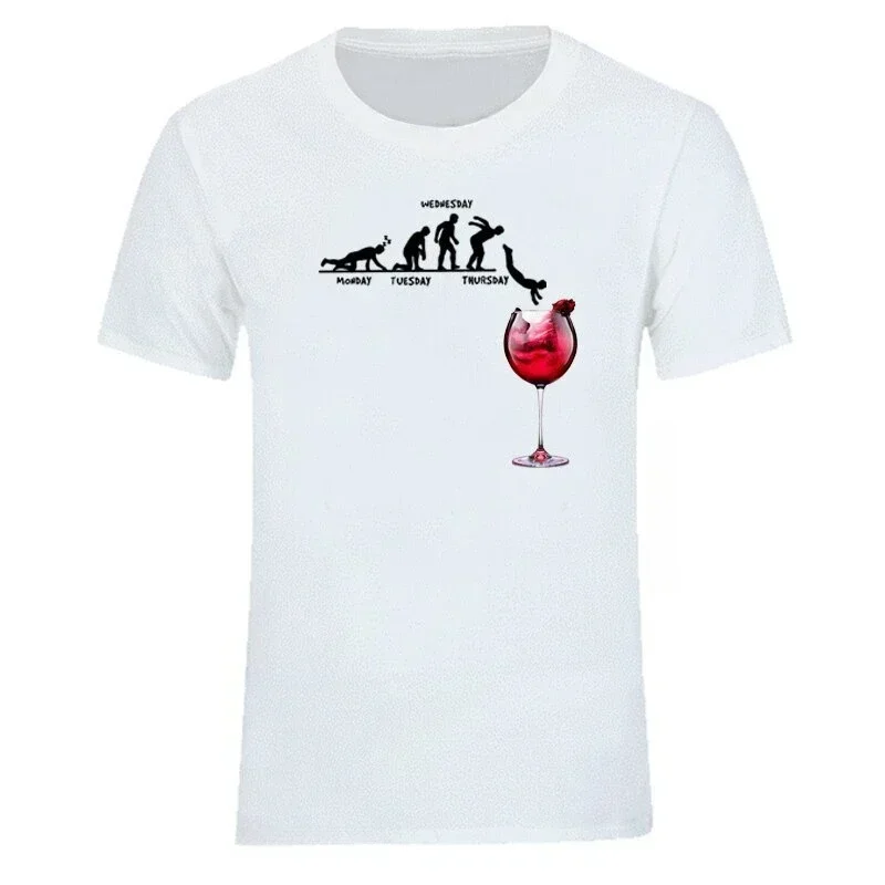 New Wine Cup Casual Tshirt Tops Short Sleeve Men T Shirt Man's Tshirts Funny T-Shirts Drunk Tee Alcohol Drinking Clothes