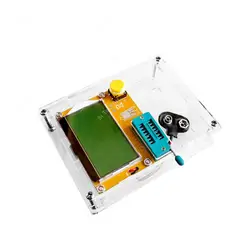 Medidor de capacitancia ESR de triodo de diodo MOS PNP LCR-T4 probador de transistores pantalla LCD Mega328 transistores diodos caja acrílica