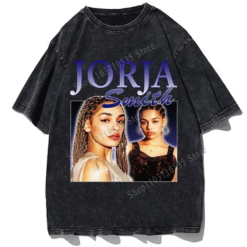 Rapper Jorja Smith Printed T-Shirt Men Casual Tshirts Loose Oversize Retro Graphic T Shirts Cotton Tshirt Man Woman Tees Tops