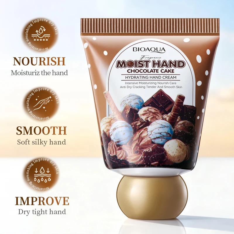 BIOAQUA دونات الشوكولاته كريم اليد ترطيب مغذي مكافحة الشيخوخة المضادة للتجاعيد تبييض الأيدي منتجات العناية بالبشرة