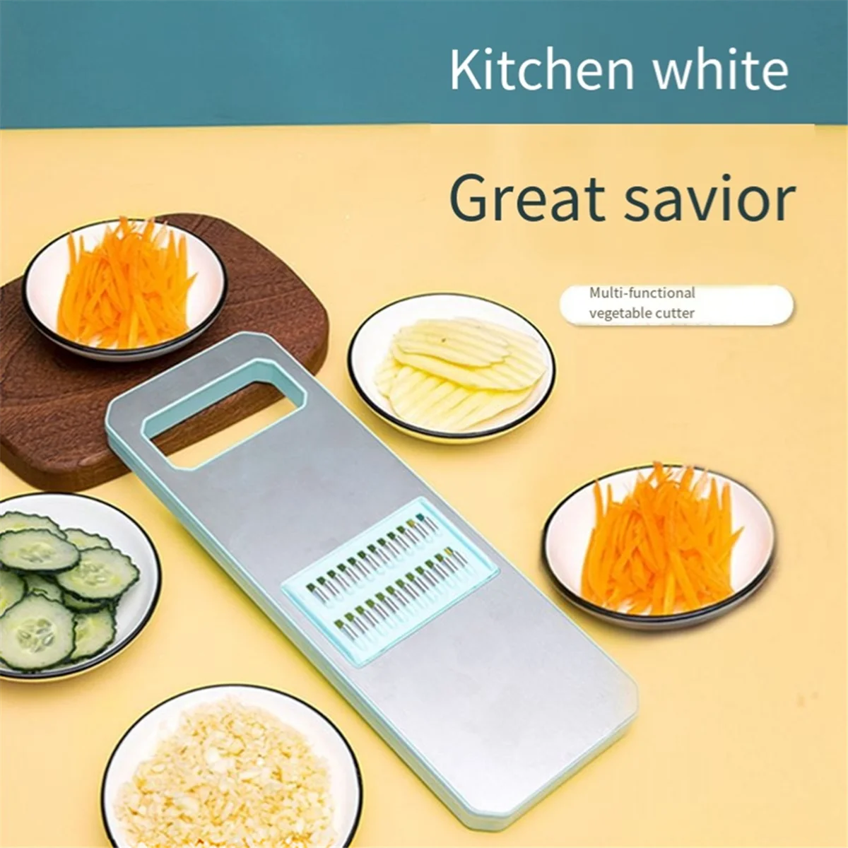 Metal Multifunctional Safety Manual Vegetable Slicer Potato Garlic Carrot Grater Green