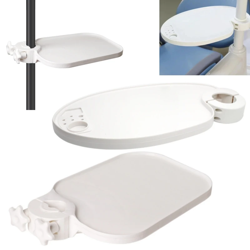 Dental Chair Scaler Tray Plastic Plate Post Mounted Shelf Trays Table  Rotatable Adjustable Dentistry Chair Accessories