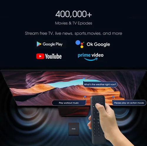 Imagen 2 del producto MECOOL KM7 SE 32GB Android TV BOX Amlogic Consolas certificadas de Google Chromecast hebreo portugués Control de voz ip tv Global Box