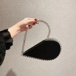 Petit sac à main en diamant pour femme, design de célébrité, amour banquet, sac à dîner français, sac scintillant