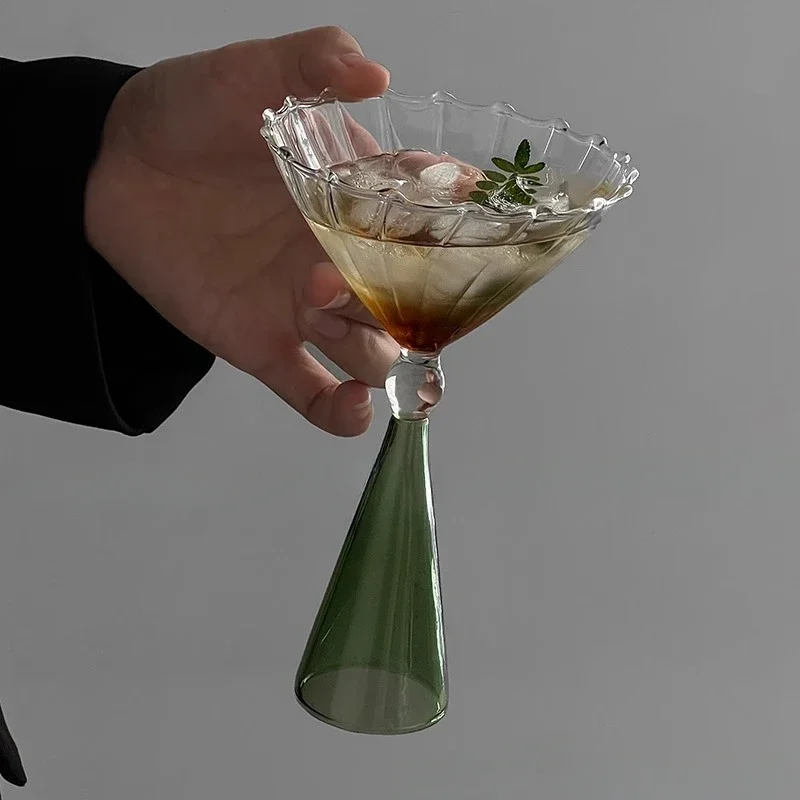 Eisbecher aus Glas, Bunter Cocktail-, Mojito-, Champagner-, Joghurt-Kelch, Dessert-Becher für Bar, Party, Zuhause, Trinkgeschirr