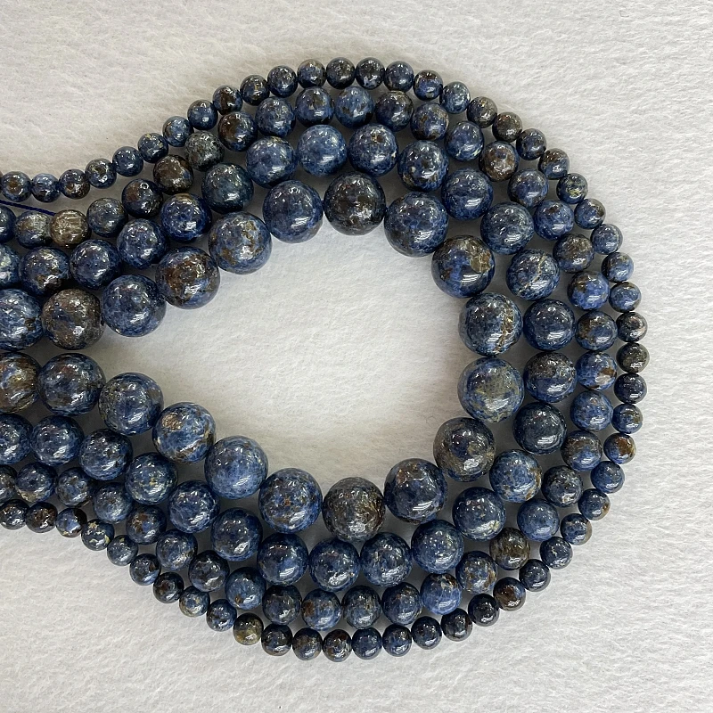 AAA Natural Gemstone Beads Blue Spinel Round Shape Loose Beads DIY Bracelet Necklace Jewelry Making 6-14mm Loose Gemstone