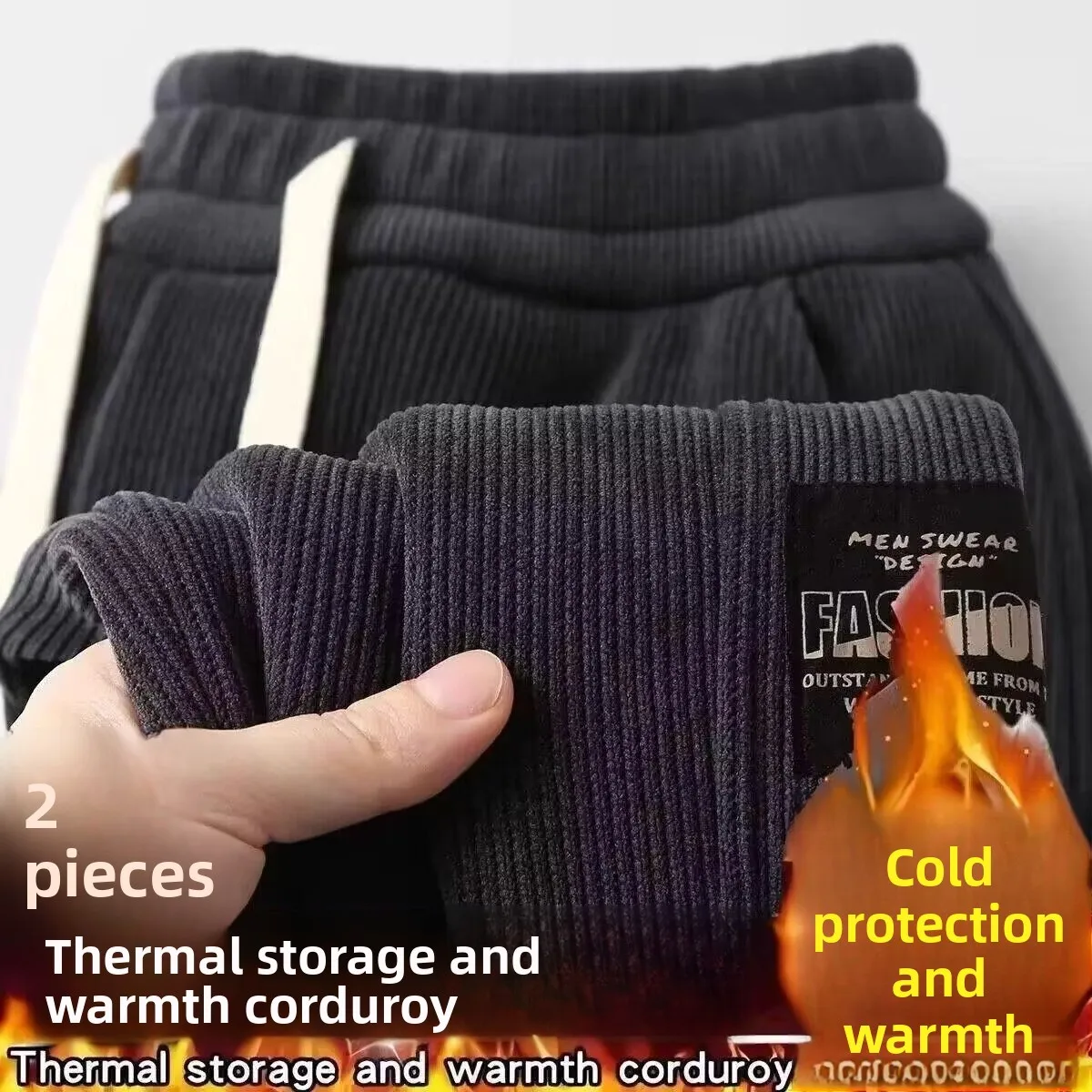 

Мужские вельветовые брюки на флисовой подкладке, повседневные, свободного кроя, теплые, для осени и зимы, рабочая одежда, удобные свободные штаны