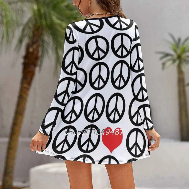 Peace and love white dress sale