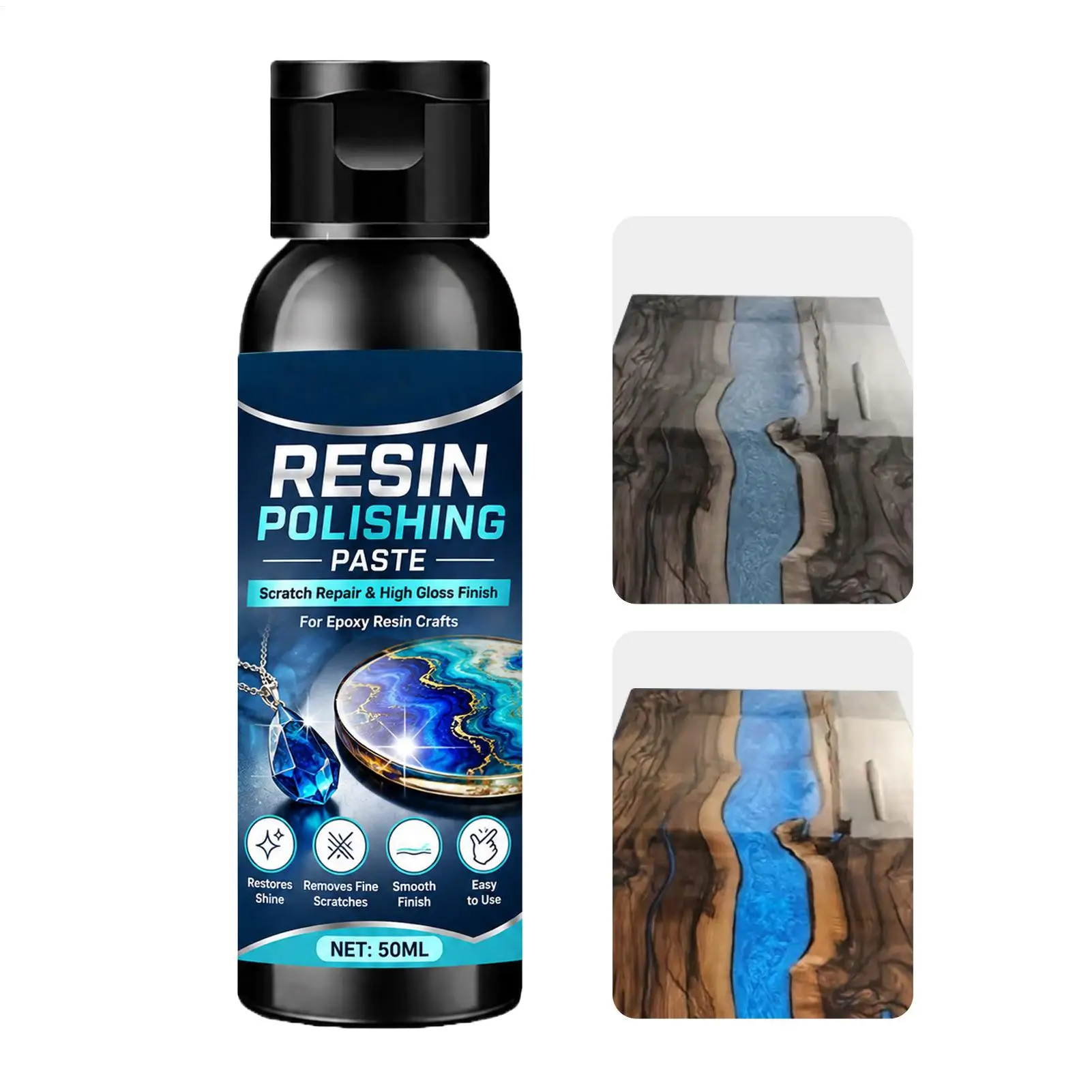 50ml Gentle Long Lasting Resin Polishing Paste Surface Sanding Compound For DIY Resin Crafts Glass Watch Home Workshop Indoor