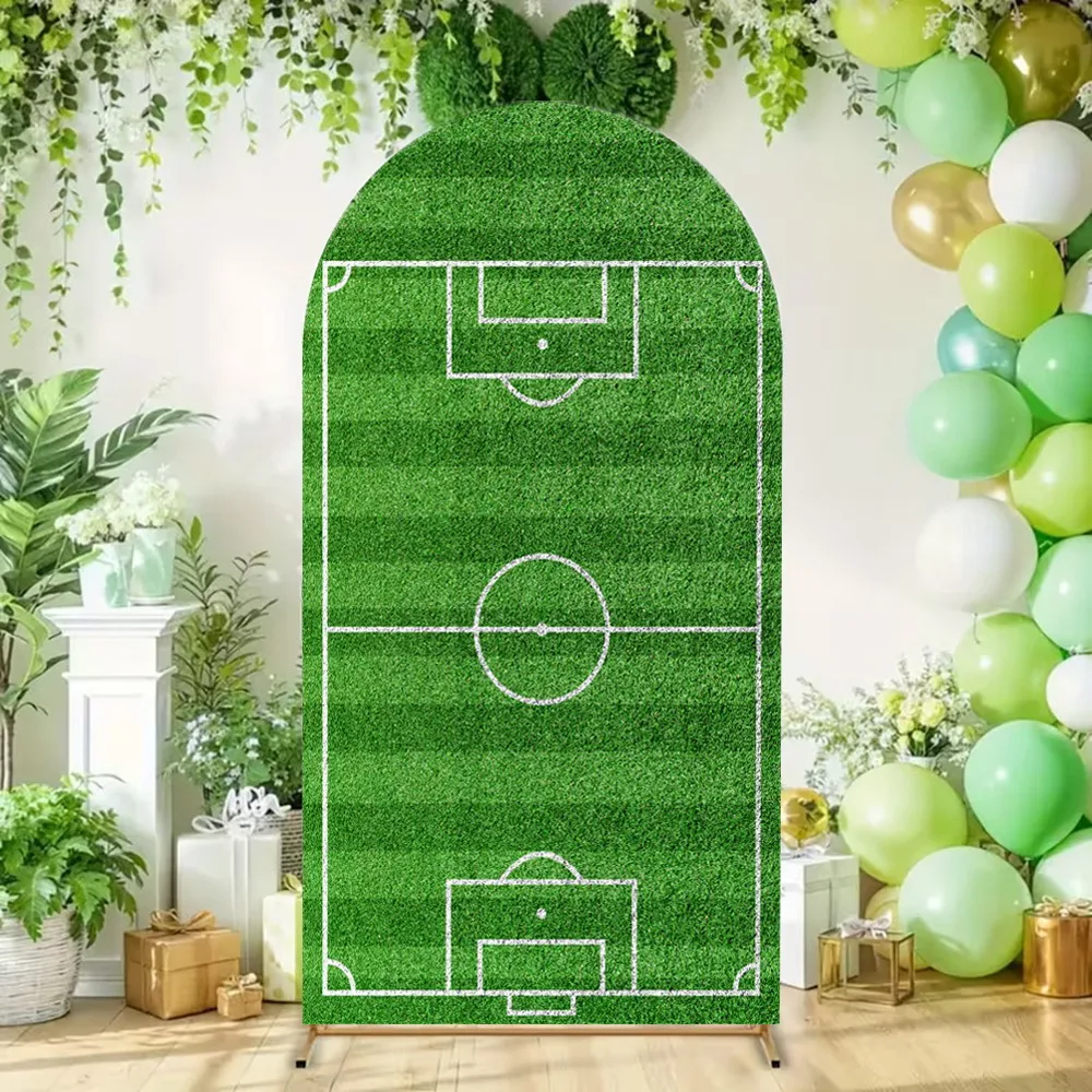 Football Birthday Party Arch Backdrop Cover Baby Shower Boys Birthday Decor Elastic Fabric Custom Text Photo Arch Background