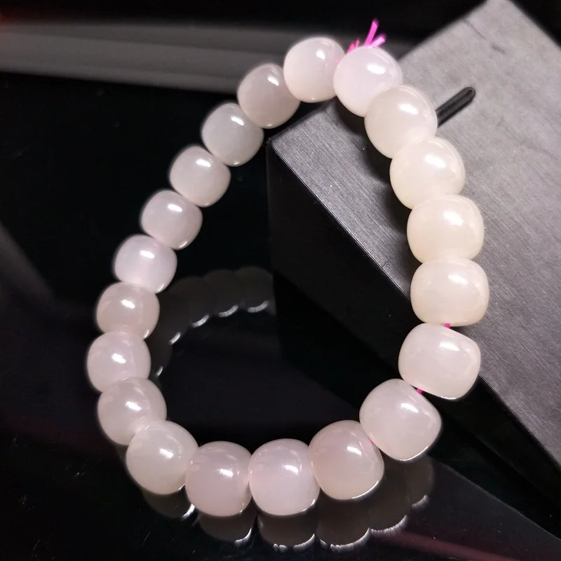 

Factory Direct Sales Ancient Beads Jade Live Hot Qinghai Material Lotus Root Pink Barrel Bracelet