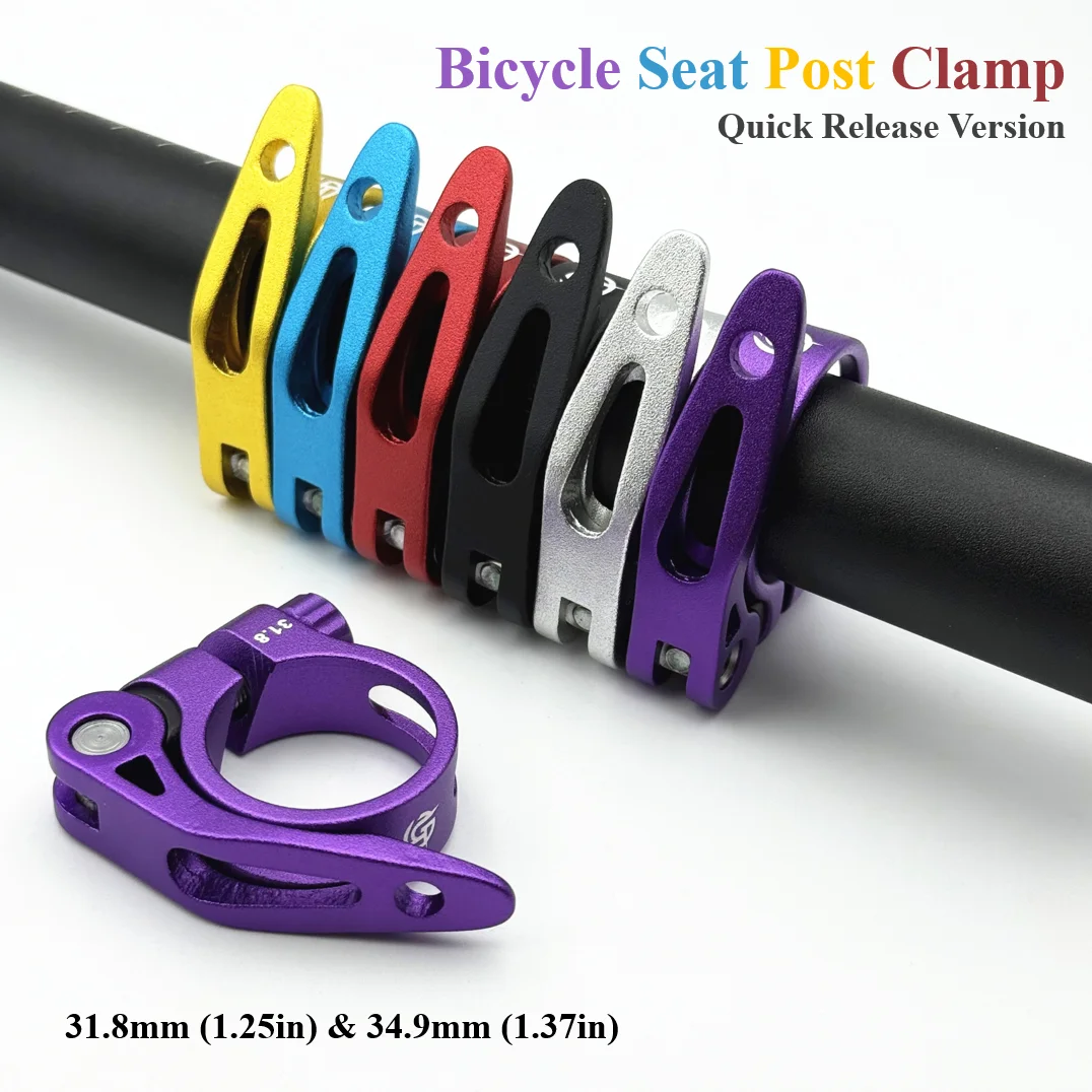 

Aluminum Alloy Quick-Release Bike Seat Post Clamp - 31.8mm & 34.9mm, Fits Seat Post Diameters 27.2/28.6/30.4/30.8/30.9/31.6mm