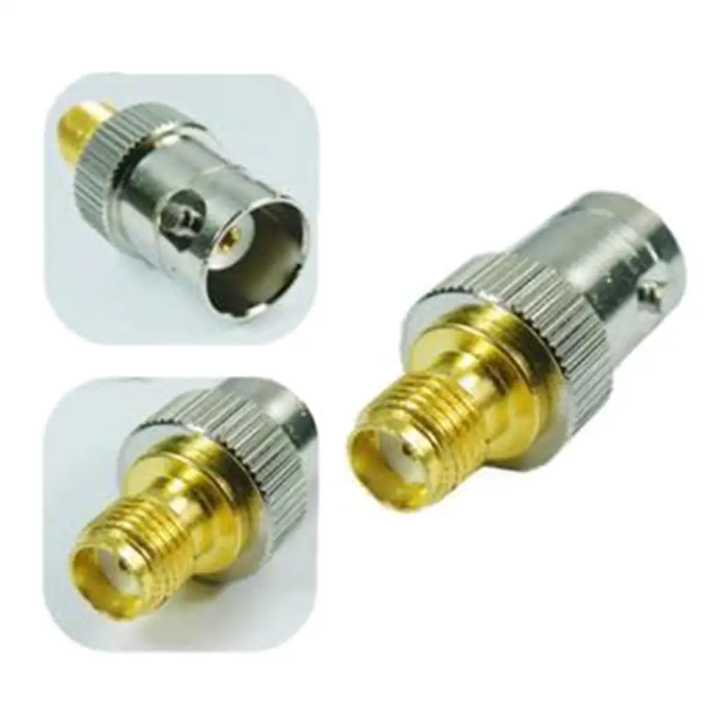 BNC Adapter SMA Female to BNC Female Coaxial Plug Brass Construction Gold Plating for Ham and CB Gear