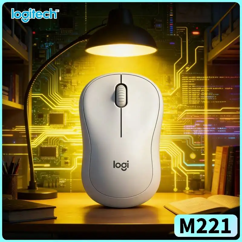 Logitech M221 Wireless Silent Mouse - 2.4GHz Solid Signal, Noise Stop, Compact Frame, Home Office Library Zones