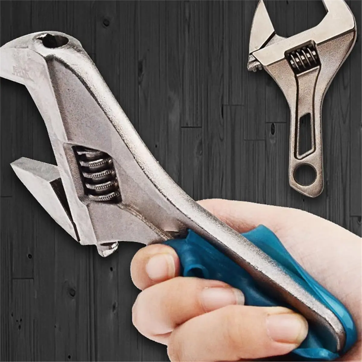 8 Inch Short Handle Adjustable Wrench Portable Mini Large Opening Monkey Spanner Household Wrench Tools