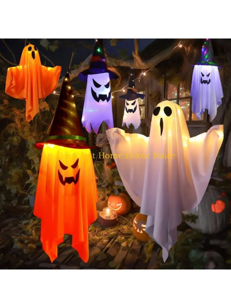 92MF Low Voltages Halloween Specters Lights LED String Decors Safe For Kids Pet Indoor Outdoor Holiday Decoration