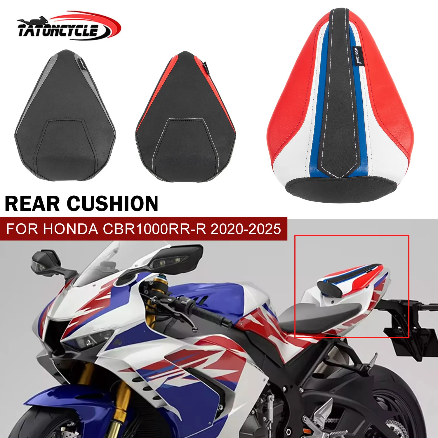 

Чехол на заднее сиденье CBR 1000RR R для Honda CBR1000RR-R Fireblade/SP 2020-2025, подушка для пассажира Solo, аксессуары для мотоциклов