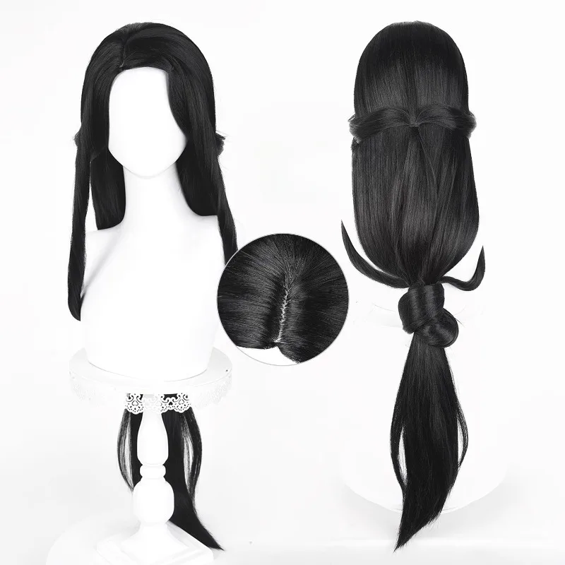 Anime Inosuke Hashibira Kotoha Cosplay Wig 100CM Black Thickened Mixed Fluffy Synthetic Fiber Hair for Event Con Party
