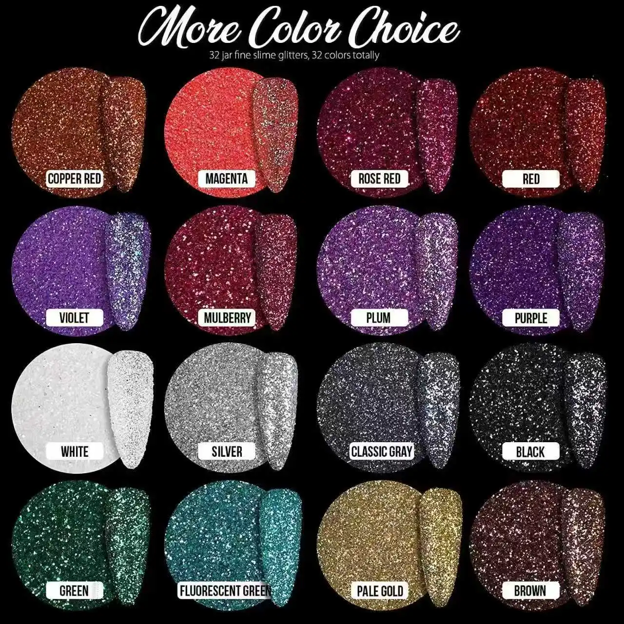 Set glitter da 32 colori, polvere glitter in resina ultrafine, varie polveri glitter per unghie, artigianato in vetro glitterato natalizio sparso