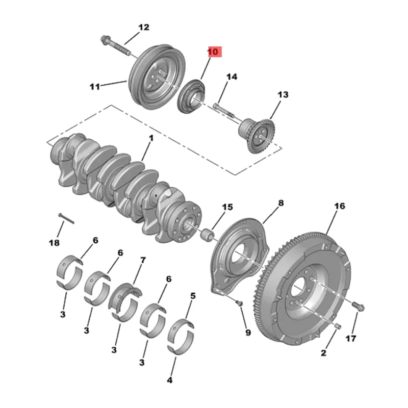 

Сальник коленчатого вала 1116905 3S7Q6700AA LR045106 9655901780 0514C6 для Citroen Fiat Ford Jaguar LDV LTI