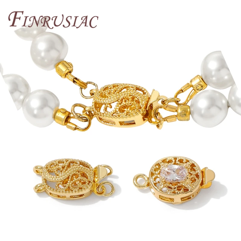 18K Gold Plated Bead Safety Clasp For Bracelets,Locks For Jewelry Making Accessories,Connectors Clasps Fittings