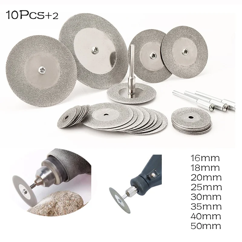 Abrasive Diamond Cutting Disc Set for Dremel Rotary Cutter Circular Saw Blade Grinding Wheels Disk with Mandrel Power Tools Kit