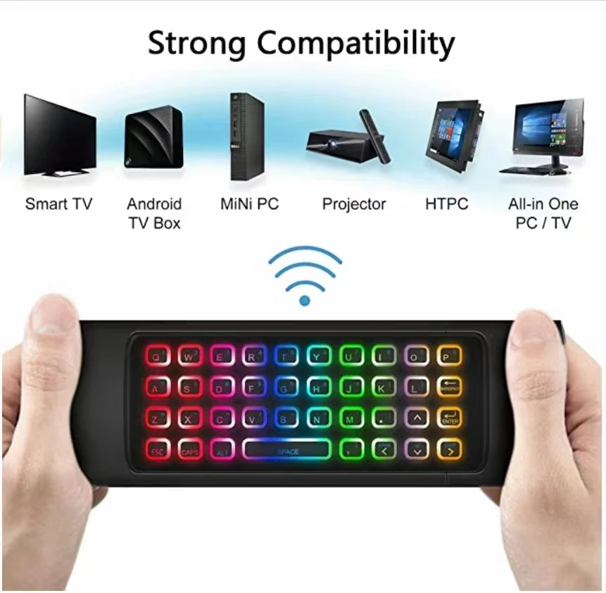 MX3 Wireless Air Mouse IR Learning Gyro RGB Backlit Keyboard Fit Android TV Box Laptop Game Console
