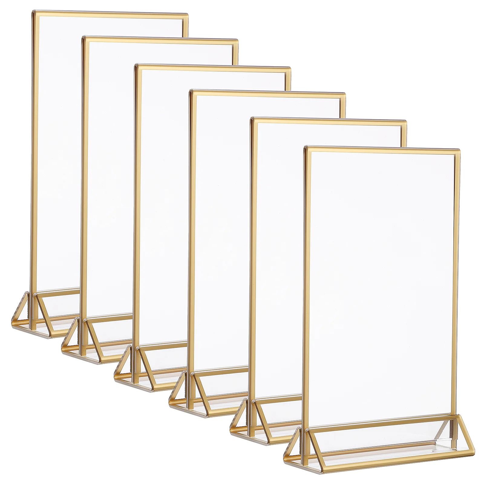 6 Pcs Display Stand Paper Holder Transparent Sign Acrylic For Table Storage Box
