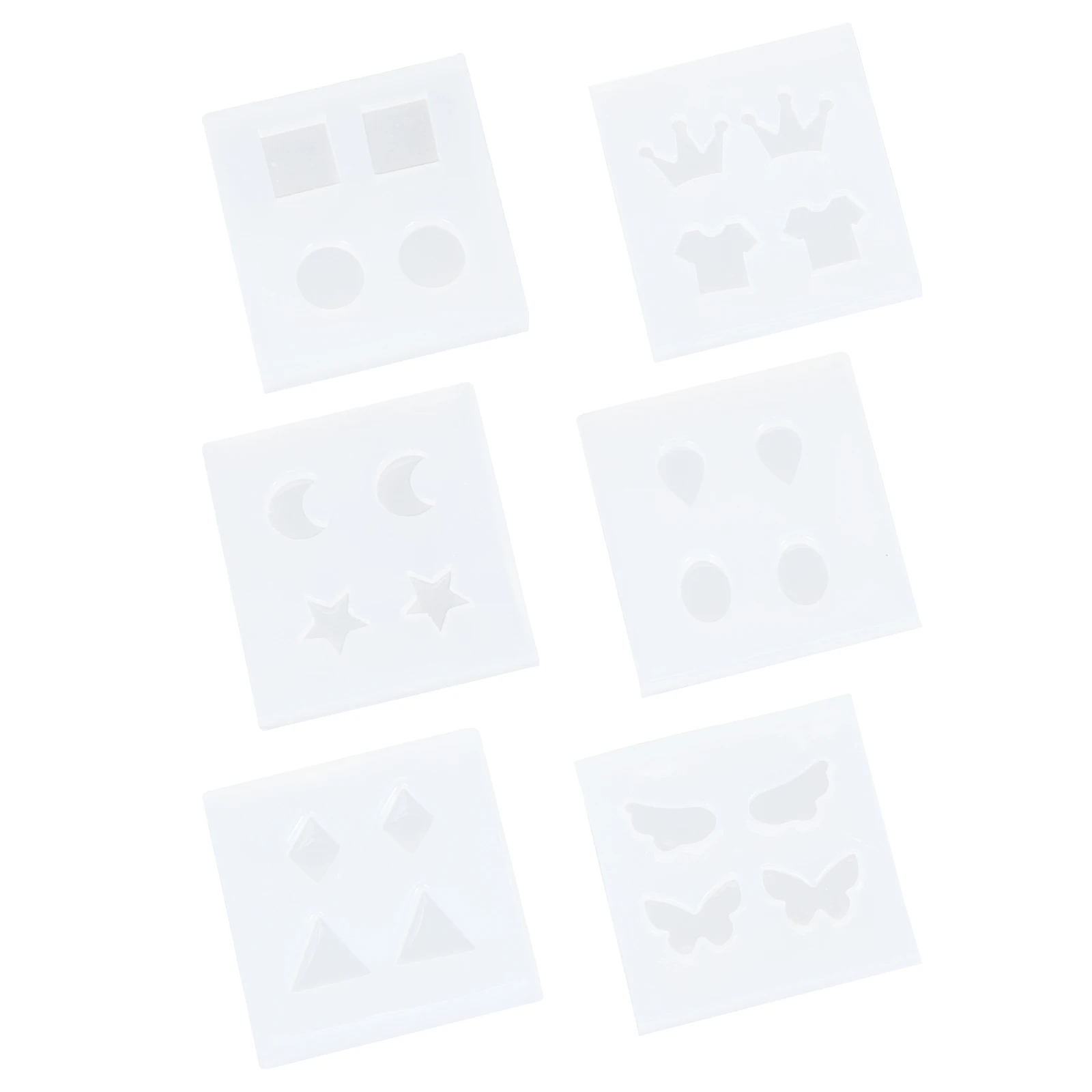 

6pcs Stud Molds Silicone DIY Craft Small Square Resin Jewelry Accessories Reusable Women Women Earrings Mold Earrings Mold