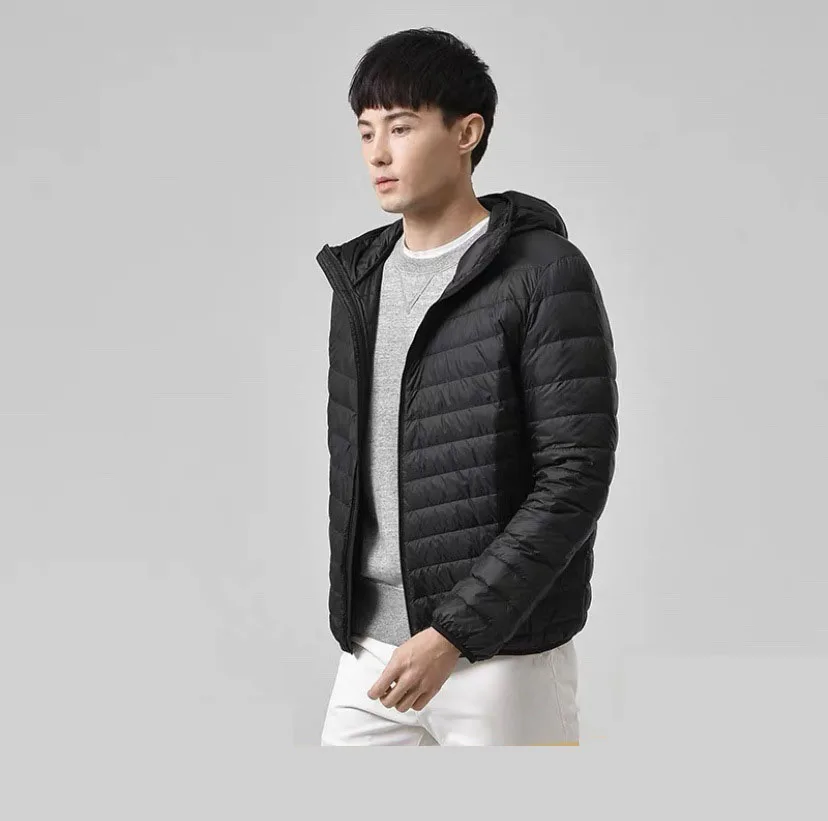 Veste en duvet Ultra légère pour hommes, manteau respirant, résistant à l'eau et au vent, grande taille 7XL, vestes à capuche