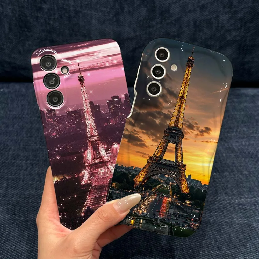 Funda para Teléfono Samsung Galaxy A56 A55 A54 A51 A25 A17 A06 A05 con Diseño de la Torre Eiffel de París, Funda Protectora con Diseño de Olas