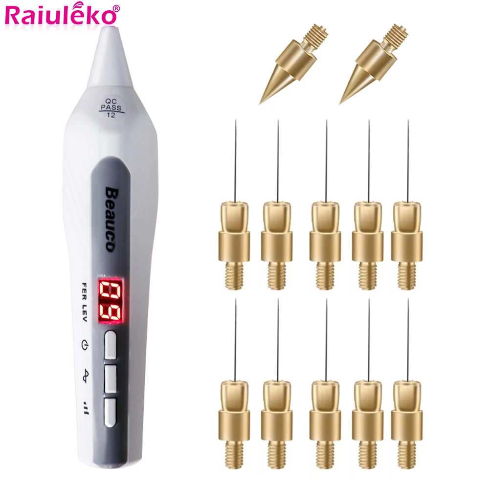 Plasma Pen 9 level Spot Removal Pen Tattoo Mole Removal Facial Freckle Dark Remover Tool Wart Removal Skin Tag Remover Device