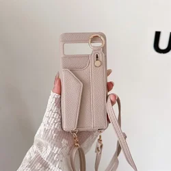 Crossbody Wrist Strap Wallet with Card Slot Holder Phone Case for Google Pixel 6 7 8 9 Pro XL 8A 7A 6A Leather Protective Cover